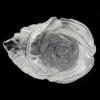 13,14Ct-BERILO BLANCO: ROSA CON HOJA 18x12 mm.
