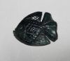 11,65Ct-PEZ TALLADO EN ZAFIRO AZUL-VERDEAZULADO 19,4x14,9 mm.
